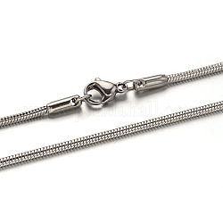 304 in acciaio inossidabile collane a catena serpente, con chiusure moschettone, colore acciaio inossidabile, 19.6 pollice (50 cm), 1.5mm