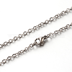 304 Stainless Steel Cable Chain Necklaces, Stainless Steel Color, 17.7 inch(45cm)