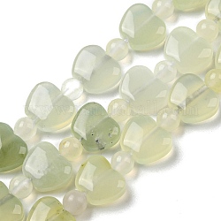 Naturali nuove perle di giada fili, mela, 9x10.5x5mm, Foro: 1 mm, circa 35pcs/filo, 15.47''~15.67'' (39.3~39.8 cm)