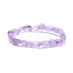 Bracelet extensible en perles d'améthyste naturelle, bracelet reiki pour enfants, diamètre intérieur: 1-3/4 pouce (4.4 cm)