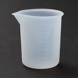 Силиконовая мерная чашка, инструменты для изготовления эпоксидной смолы своими руками, белые, 6.7x5.6x6.9 см, емкость: 100 мл (3.38 жидких унции)