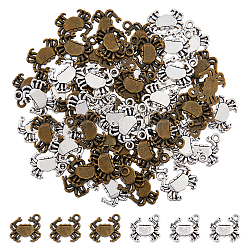 DICOSMETIC 60Pcs 2 Colors Crab Charms Alloy Animals Pendants Tibetan Sailing Charms Marine Life Charms Ocean-Themed Pendants for DIY Necklace Jewelry Making, Hole: 2mm