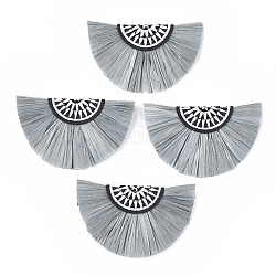 Аксессуары для украшения рафии, с хлопком, веерообразный, шифер серый, 41~42x68~69x6 мм