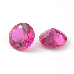 Corindón rojo del diamante de la forma cabuchones zirconia cúbico, facetados, de color rosa oscuro, 1.5x2mm, aproximamente 1000 unidades / bolsa