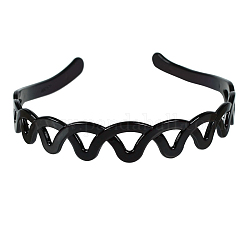 Haar-Accessoires, schmucklos, PC-Kunststoff-Haarband, mit Zähnen, Schwarz, 150x125x24 mm