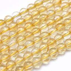 Chapelets de perles de citrine naturelle, ronde, teints et chauffée, 3.5~4mm, Trou: 0.5mm, Environ 123 pcs/chapelet, 15.55 pouce (39.5 cm)