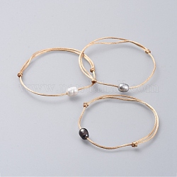 Nylonfaden Armbänder, mit natürlichen Perlen, rauchig, 1-3/4 Zoll ~ 3-1/2 Zoll (4.5~9 cm)