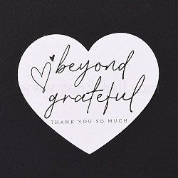Мелованная бумага поздравительная открытка с благодарностью, сердце со словом спасибо узор, на день благодарения, белые, 60x70x0.1 мм, 30 шт / пакет