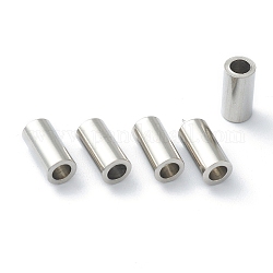 304 Edelstahl-Abstandhalter-Perlen, Tube, Edelstahl Farbe, 10x5 mm, Bohrung: 3 mm