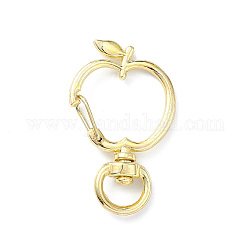 Apple Alloy Swivel Clasps, Long-Lasting Plated, Light Gold, 38x23.5x6mm, Hole: 8.5x4.5mm