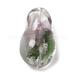 Perle di vetro trasparente, pietre preziose d'imitazione, torsione a goccia, rosa antico, 21.5~22x13x11~12mm, Foro: 1.4 mm
