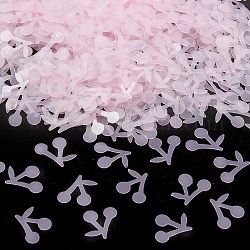 Perline di paillettes di plastica, stile matte, decorazioni artigianali per cucire, ciliegia, rosa nebbiosa, 10x8.5x0.3mm