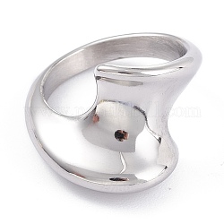 ユニセックス304ステンレススチールフィンガー指輪  ステンレス鋼色  サイズ6~9  3.5~16.5mm  内径：16.8~18.9mm