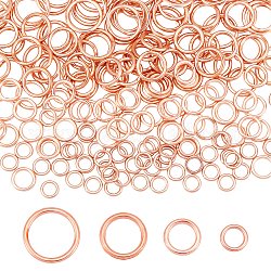 Ph pandahall 200 Uds anillos de salto cerrados 4 tamaños anillos de salto de latón anillos o cerrados de oro rosa calibre 16~18 conectores de anillo redondo para llavero gargantilla pendientes collares pulsera fabricación de joyas, 6/8/10/12mm