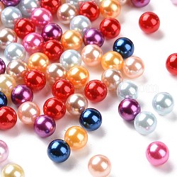 Abalorios de acrílico de la perla de imitación, ningún agujero, redondo, color mezclado, 8mm, aproximamente 2000 unidades / bolsa