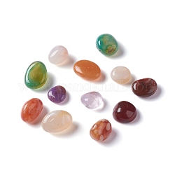 Perle di agata multicolore naturali, pietra burrattata, gemme di riempimento del vaso, Senza Buco / undrilled, pepite, tinto, 6~18x6~10x3~8mm
