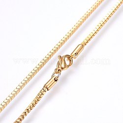Collares de cadena de 304 acero inoxidable, con cierre de langosta, dorado, 18.1 pulgada (46 cm), 2mm