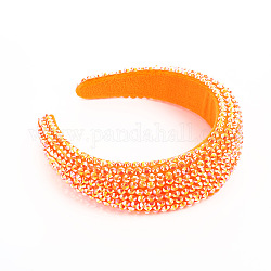 Bandes de cheveux en cristal strass, larges bandes de cheveux en plastique, accessoires de cheveux pour femmes, orange, 170x155x45mm