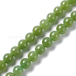 Chapelets de perles de jade naturel, teinte, ronde, lime green, 8mm, Trou: 1mm, Environ 46 pcs/chapelet, 15.08'' (38.3 cm)