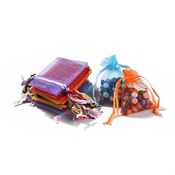 オーガンジーバッグ巾着袋ミックス  各種色  約7x5.5 CM