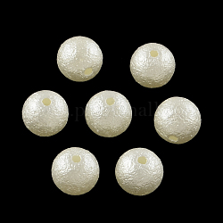 Perle di perle imitazione plastica opache tonde e opache, beige, 8mm, Foro: 1 mm, circa 2000pcs/scatola