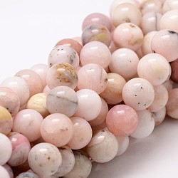 Rond rose naturel perles d'opale brins, 12mm, Trou: 1mm, Environ 32 pcs/chapelet, 15.75 pouce
