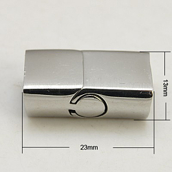 304 Magnetverschluss aus Edelstahl mit Klebeenden, Rechteck, Edelstahl Farbe, 23x13x8 mm, Bohrung: 11x6 mm