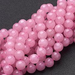 Natürlichen Rosenquarz Perlen Stränge, Runde, 10 mm, Bohrung: 1 mm, ca. 10 mm, Bohrung: 1 mm, ca. 36 Stk. / Strang, 14.5 Zoll