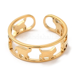 Placage ionique (ip) 304 anneau de manchette ouvert en acier inoxydable pour femme, véritable 18k plaqué or, diamètre intérieur: 16.4 mm
