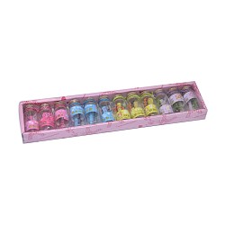 Glass Wishing Bottles, with Colorful Paper Inside, Mixed Color, Packing Size: 27x6.2x2.1cm