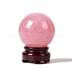 Ornement de sphère de quartz rose naturel, Décorations d'affichage de boule de guérison en cristal avec base, pour la décoration, 50mm