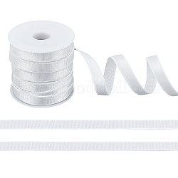 Nbeads elastischer Polyester-Schultergurt, mit leeren Plastikspulen, zum Nähen von BH-Trägern machen, weiß, 10 mm, ca. 10.94 Yard (10m)/Rolle