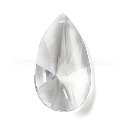 Verre transparent gros pendentifs, pour lustre pendentifs suspendus en cristal, facette, larme, clair, 62x35.5x21mm, Trou: 1.8mm