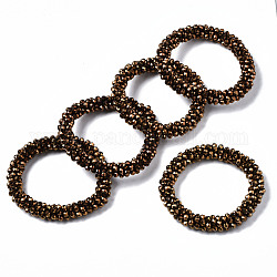 Граненые гальванические бусины стрейч браслеты из стекла, торсадные браслеты, рондель, темные золотарник, внутренний диаметр: 2 дюйм (5 см)