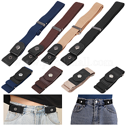 WADORN 12Pcs PU Leather Elastic Invisible Belt, Polyester Stretch Blets for Jeans, Mixed Color, 240~835mm
