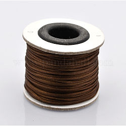 Makramee rattail chinesischer Knoten machen Kabel runden Nylon geflochten Schnur Themen, Satinschnur, Kokosnuss braun, 1 mm, ca. 32.8 Yard (30m)/Rolle