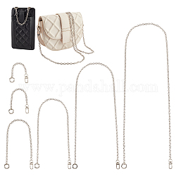Chaînes de sac à main de chaîne de câble de fer, avec fermoirs pivotants en alliage et fermoirs à ressort, platine, 17.5~123.5 cm, 6 style, 1pc / style, 6 pcs / boîte