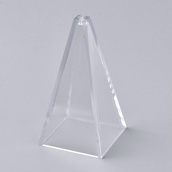 プラスチックキャンドル型  キャンドル作りツール用  ピラミッド型  透明  57x57x113mm  穴：2.7mm  インナーサイズ：48x48mm AJEW-WH0021-77H