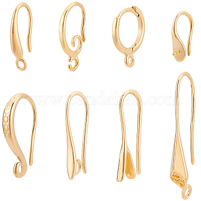 24K Gold Earrings Clasp , Shiny Gold Plated Earring Clasps With Loop,round  Earrings Clasp, Circular Ear Hooks,hoop Earrings Charms,wholesale 