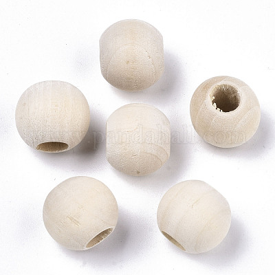 Large Wooden White Beads // Extra Large Wood Macrame Beads // 