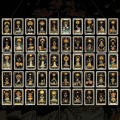Autocollant papier thème tarot&nbsp;DIY-C082-05E-1