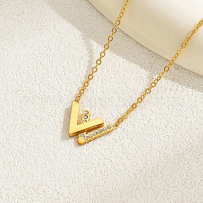 Pendentif Initial 'A' En Zircone Cubique Plaqué Or 925 - Chaîne 18 Pouces Ajustable Neuf