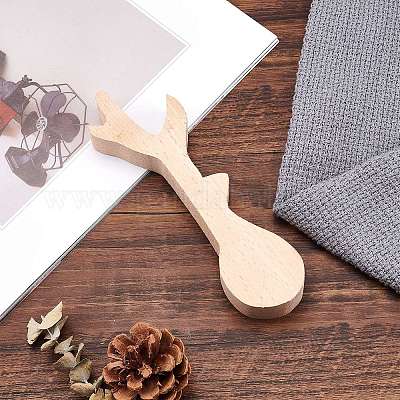 5 Pcs Wood Carving Spoon Blank Beech and Walnut Wood Unfinished Wooden  Craft Whittling Kit for Whittler 