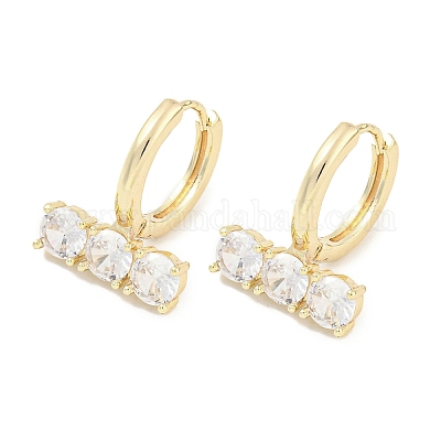 Orecchini in vetro di ottone&nbsp;EJEW-S228-06G-1