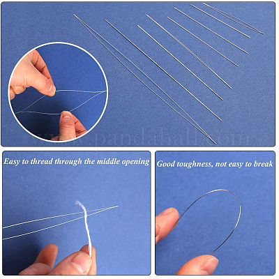 Wholesale Iron Collapsible Big Eye Beading Needles 