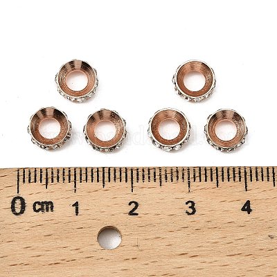 Messing Strass Zwischen perlen&nbsp;X-RB-A020-7mm-01RG-1