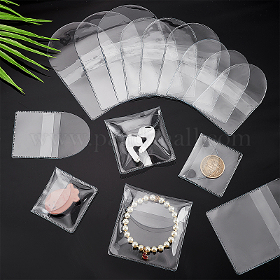 50pcs High Clear Plastic PVC Jewelry Zip Lock Bag Thick Waterproof