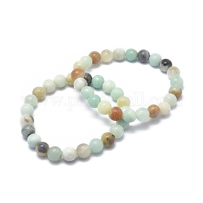 Bracciali elasticizzati in amazonite naturale&nbsp;BJEW-K212-B-007-1