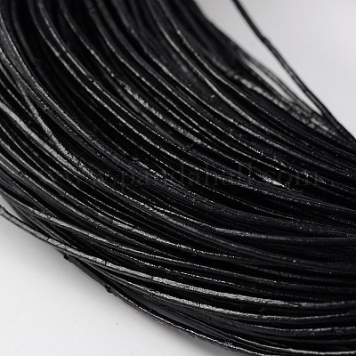 Black 1mm Leather Round Cord