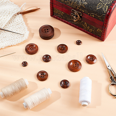 Wholesale OLYCRAFT 100Pcs 6 Sizes Flat Round Wood Buttons Natural 4 Holes  Sewing Button 1.5mm 1.6mm 2mm 3mm Wood Sewing Buttons for Sewing Clothing  Accessories DIY Crafting Projects Decorations 